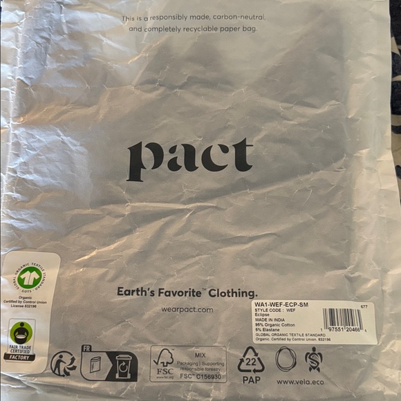 NWT Pact Organic Cotton Everyday Shelf Bra Cropped Camisole Purple Top Small - Picture 3 of 3